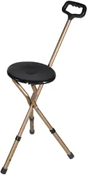 This stylish folding cane seat provides you with a sturdy support cane when closed and a comfortable seat to rest on...