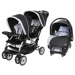 The front seat has a removable 2-panel fully ratcheting canopy, and the rear seat has a fixed canopy with visors to...