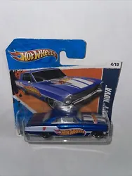 2011 Hot Wheels #154 HW Racing 4/10 66 CHEVY NOVA Blue Variant Short Card.