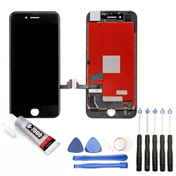Ecran Complet : Vitre Tactile + Ecran LCD sur châssis pour iPhone 7 Noir + kit outils + colle. Délai de...