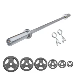 This Olympic Straight Barbell is designed for balance and long-lasting performance. The handle of the Olympic Bar uses...