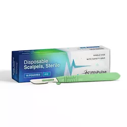 STERILE & INDIVIDUALLY WRAPPED: Each FifthPulse scalpel is sterile and ideal for professional and educational use....