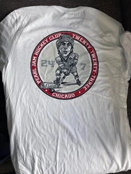 Pearl Jam Chicago Blackhawks Chris Chelios T-shirt from show on September 5, 2023 at United Center in Chicago. Size is...