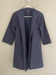 Eileen Fisher Navy Blue Open Front 3/4 Sleeve Swing Coat Size PP/PTP in great condition! It’s light-weight, lined and...