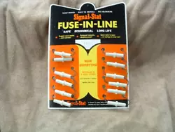 YOU GET 12 INLINE FUSE HOLDERS WITH THE ANTIQUE CARDBOARD DISPLAY WALL HANGAR INCLUDED AS PICTURED.