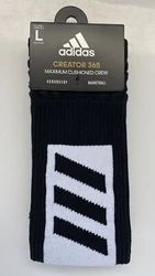 Adidas Creator 365 Basketball Maximum Cushioned Crew Socks Black Men’s Large New.