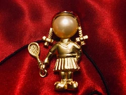 This pin is about 2” in height, including racket in down position and 1” wide. It is in excellent condition with...