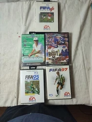 T234 (M)  Lot de 5  jeux mega drive complet  sauf FIFA 96 manque notice   jeux non testé !