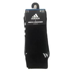 NEW Adidas Mens Crew Cushioned Moisture Wicking Socks 3 PCs in Black Size 6-12Condition is “New with Tag”Shipped...
