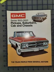 1972 GMC Pickup Truck Suburban Brochure C K 1500 2500 3500 12 Pages,Good+ Condition wear.