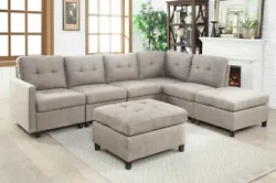 【Contemporary and Comfortable Sofa Chair】This stylish sofa bed sectional sofa seat group can seat up to 7 friends...