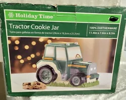 Holiday Time Green Tractor Cookie Jar - NEW.  The jar is new, but the box is open.  Only removed for inspection and...
