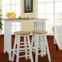 The 3-Piece Solid Wood Pub-Style Breakfast Cart Set is perfect for your apartment, smaller kitchen, or breakfast nook....