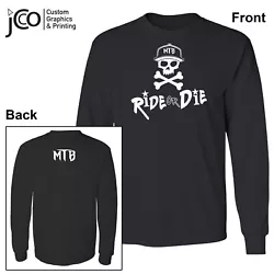 Ride Or Die, MTB Unisex Black Long Sleeve. Downhills Mountain Bike, Trail HD. Ultra-cozy lounge wear unisex black long...