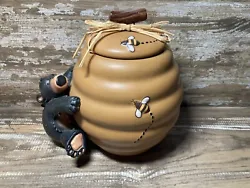 Honour Beehive and Bear Cookie Jar. A few imperfections but really cute for any kitchen. I believe it can be positoned...