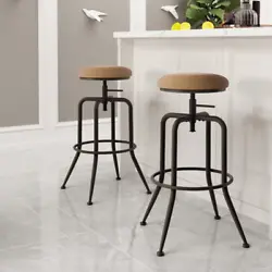 This back-less round design barstools provide extra safety for you and children. This is Homy casa Swivel Counter or...