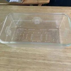 Beautiful Vintage MCM Glasbake Clear Glass Loaf Pan 25 4 Poppy Flower Etched. 9 3/4” longHard to find 1940’s