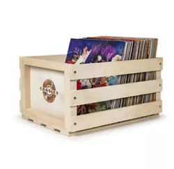 Crosley AC1004A-NA Record Storage Crate, Holds Up To 75 Albums, Natural Finish.