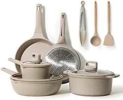 CAROTE Pots and Pans Set Nonstick, 11Pcs Kitchen Cookware Sets, Stackable Induction Cookware, Pot and Pan set, Pans for...