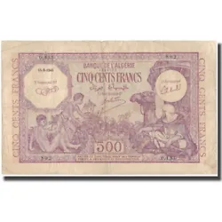 Billet, Algeria, 500 Francs, 1944, 1944-09-15, KM:95, TB+.