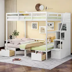 Full Over Full Bunk Bed: Our bunk bed is made of quality Pine wood and MDF which ensures longevity and weight capacity....
