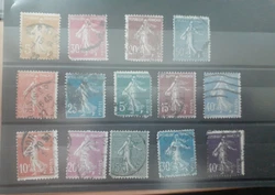 FRANCE - LOT timbres types SEMEUSE, oblitérés, TB. (14)