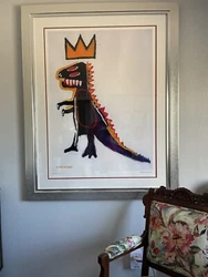 jean michel basquiat “pez dispenser” studio print with COA. Extremely Rare. 46”x58” including frame.