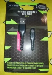Câble Micro USB 2 mètres pour Manette PS4, smartphone..  La longueur est de 1,5 mètres, câble en plastique noir...