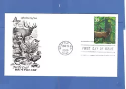 ROOSEVELT ELK. Pacific Coast Rain Forest FDC. 33 CENT STAMP -.