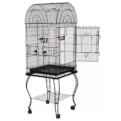 Powder coated with non-toxic and lead free paint. 【SPACIOUS CAGE】 - This bird cage has 2 perches that the birds can...