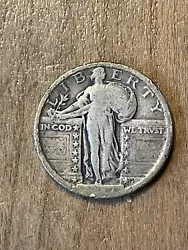 1917(Type 2) Standing Liberty Quarter VG. Attractive better date coin with nice detail on shield and some detail on...
