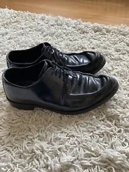 Gucci Dress Shoes Black Leather Lace Up 7.5 D Oxford Oxfords Made In Italy. Any use or wear pictured