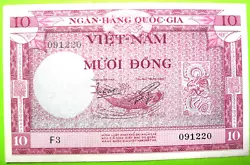 10 Dong 1955. Sud Vietnam. Toutes les billets et monnaies sont garantis authentiques.