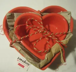 IQ Accessories Set of 2 Red Heart Nesting Ramekins Baking Dish Brand New.  Make a delicious side dish, or souffle,...