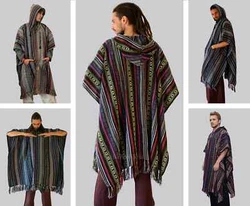 This colorful and comfortable handwoven Boho Cotton Poncho with a hood with a big pocket in the front is perfect for...