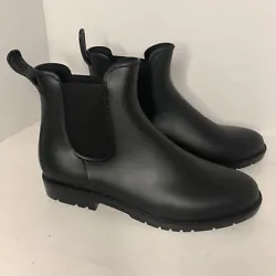 Elevate your rainy days with these Asgard Womens Black Ankle Rain Boots. These waterproof Chelsea boots come in a size...