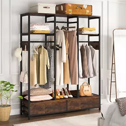 Get this retro style clothes rack with shelves to build your walk-in closet. Feel free to get this clothing rack for...