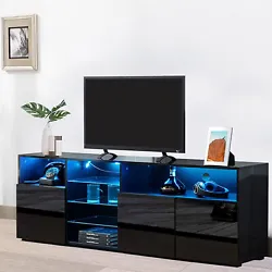 About This LED TV Stand:1. TV Stand Size: 63in x13.8in x22.5inLxWxH. Provides ample storage space for your TV Console...