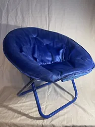 American Kids Solid Faux Fur Saucer Chair In Navy.