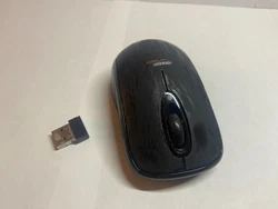 Missing back cover, does not affect mouse functionality. 2 AAA batteries required.