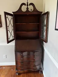 Antique Secretary Desk with Bookcase - Local Pickup. Key included. Minor scratches but beautiful wood.