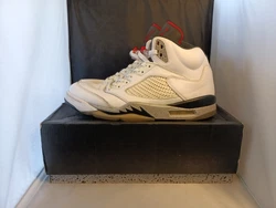 Nike Air Jordan 5 Retro Sneakers  White Cement, Black and Red Mens Shoe Size 12  #136027-104 Pre-owned, great condition...