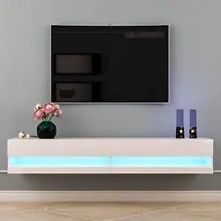 The TV mount allows you to securely hang your TV on the wall, saving valuable floor space. The TV stand is floating...
