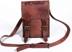 Material:- REAL GOAT LEATHER. Color:- BROWN. Inside Fabric:- GREEN COLOR CANVAS LINING. Note:- Actual colors may vary...