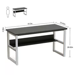 Computer Desk Office Table with Shelves Gaming Writing Storage Workstation 260lb. 【Modern Desk with Storage...