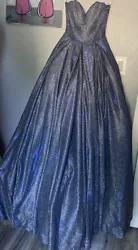 Sparkling royal blue party or Quince dress with zip up back and partial tie up