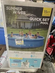Summer Waves 15ft x 36in Quick Set Inflatable Above Ground Swimming Pool & Pump. New in box, never been opened