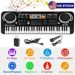Musical Keyboard 61 Keys Electric Digital Piano Organ w/ Mic Kids Christmas Gift. 61-Key Digital Music Piano Keyboard...