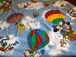 VTG Disney Hot Air Balloon Mickey Mouse Fitted Sheet Minnie Craft Fabric. Condition is used but in good shape! No...