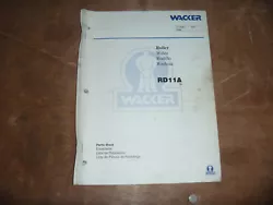 Wacker RD11A Double Drum Vibratory Roller. Parts Catalog Manual. This is in good used condition and complete with no...